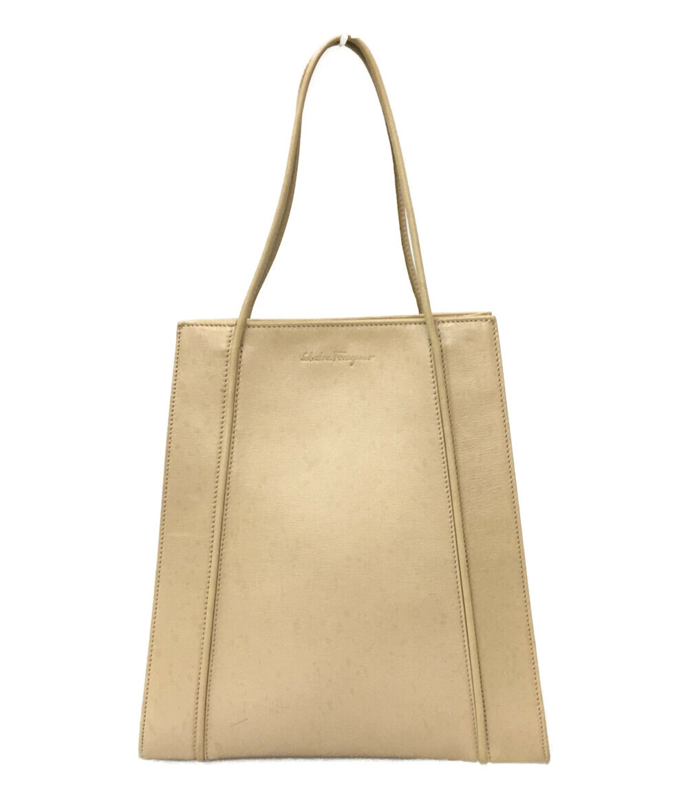 Salvatore Ferragamo Gancini Leather 2Way Shoulder Bag Tan